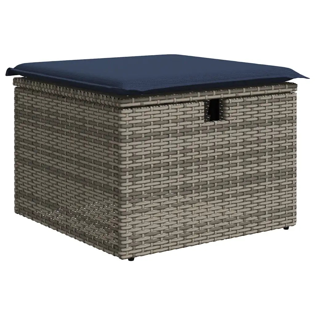 Set Divano da Giardino 5 pz | Set Salotto da Giardino con Cuscini Grigio in Polyrattan