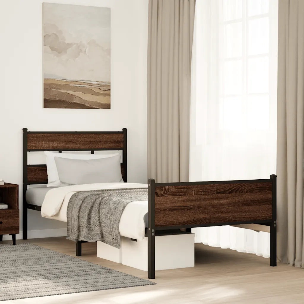 Giroletto senza Materasso Rovere Marrone 80x200cm in Truciolato 4017335