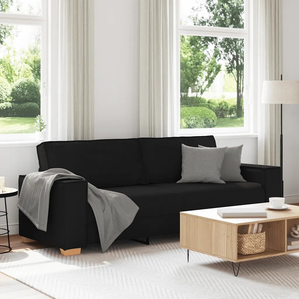 Divano a 3 posti Nero 220x78x84 cm Tessuto 4104992