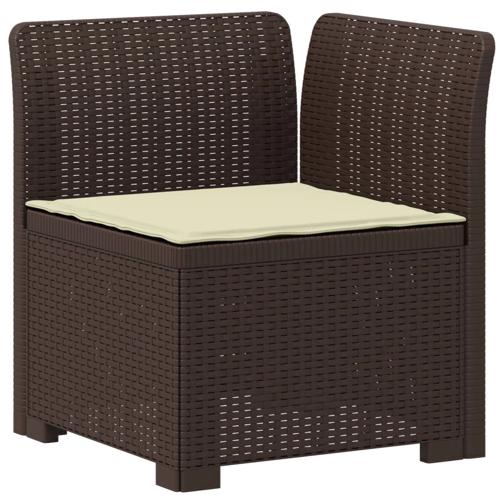 Divano da esterno-Divano da Giardino 3 posti con cuscini in look rattan PP 653065