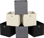 Cassa di stoccaggio pieghevole con fori per dita / dimensioni: 30 cm x 30 cm x 30 cm / colore beige