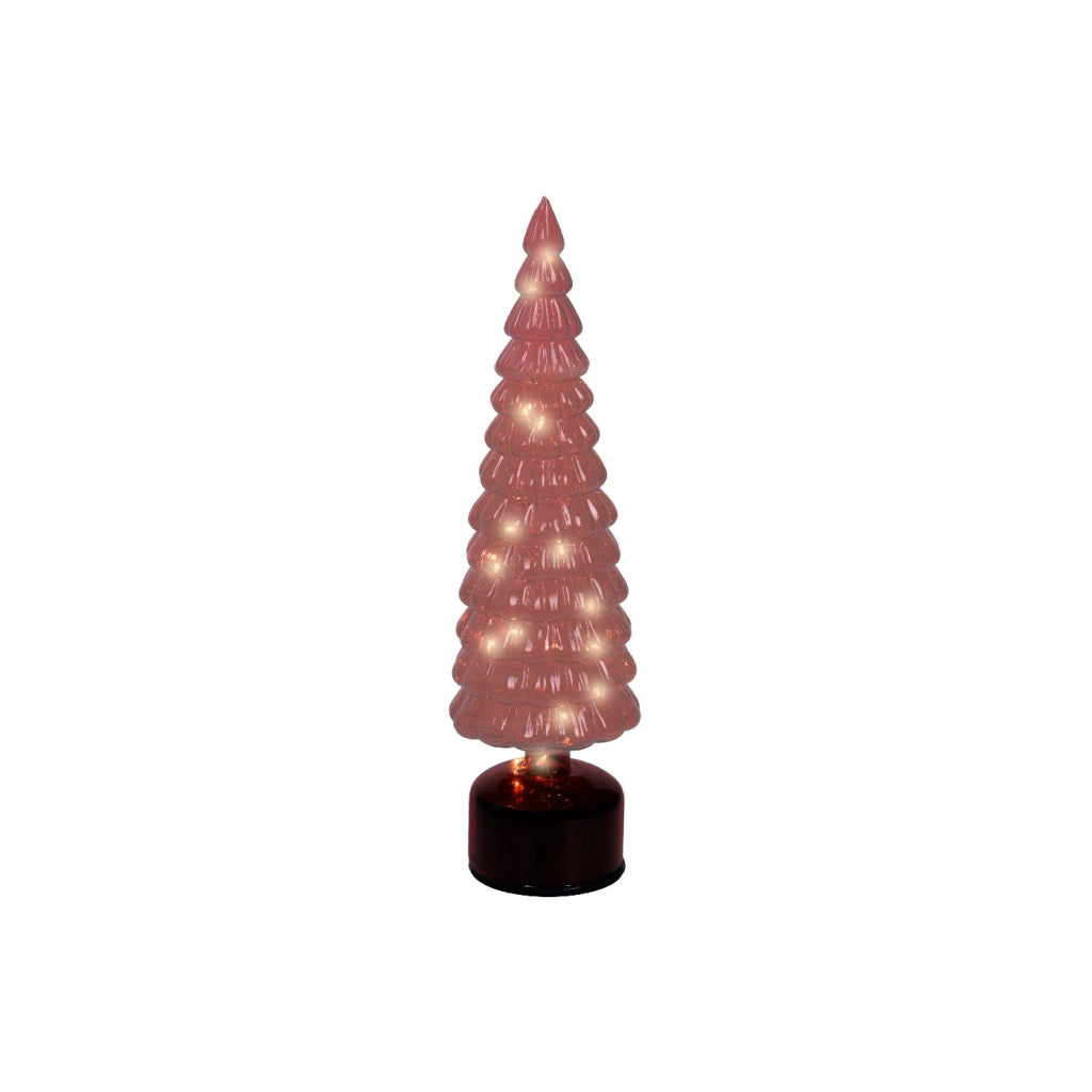 Albero Rosso Rotante c/LED d11x39cm