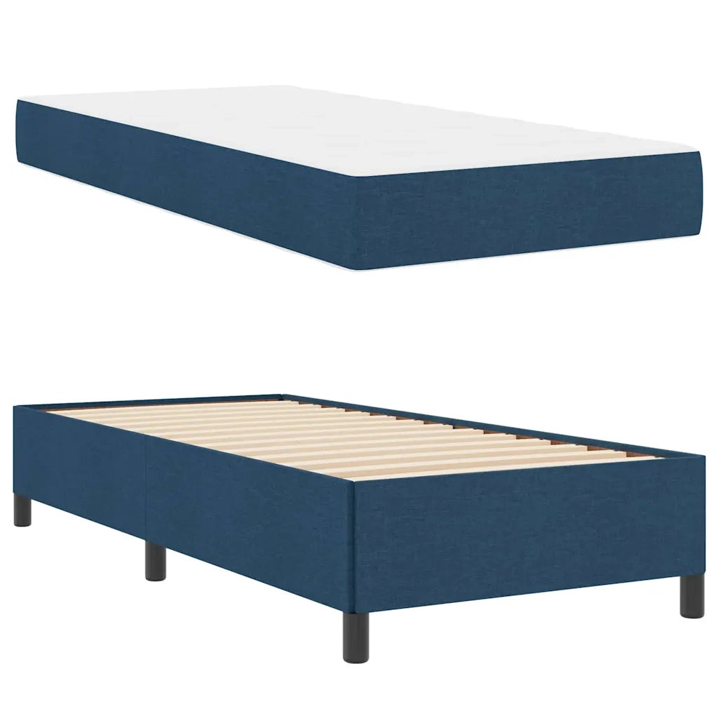 Letto a molle con materasso Blu 90 x 190 cm Tessuto
