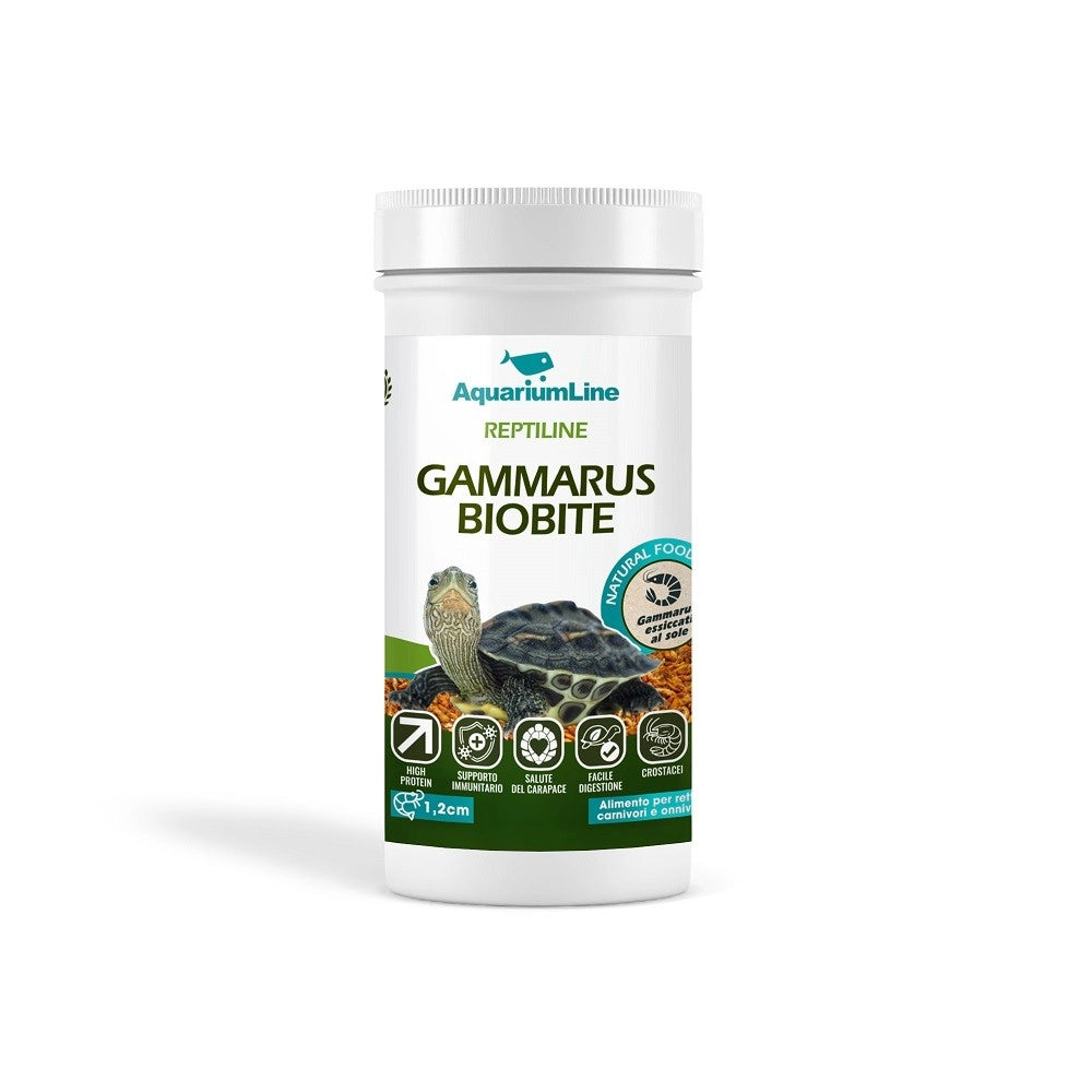 AquariumLine Gammarus BioBite barattolo da 1000ml/100gr - mangime naturale per tartarughe acquatiche