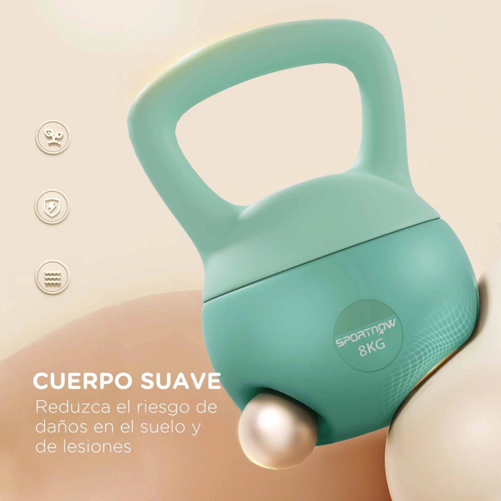Kettlebell 8 kg ¨C zephmum ¨C Verde 19x19x28 cm