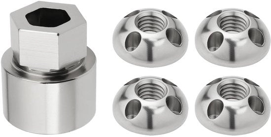 Set di viti anti-sfondamento in acciaio inossidabile - M8 - 4 fori - 4 viti/1 slitta - Duraturo e resistente alla corrosione - Viti di sicurezza