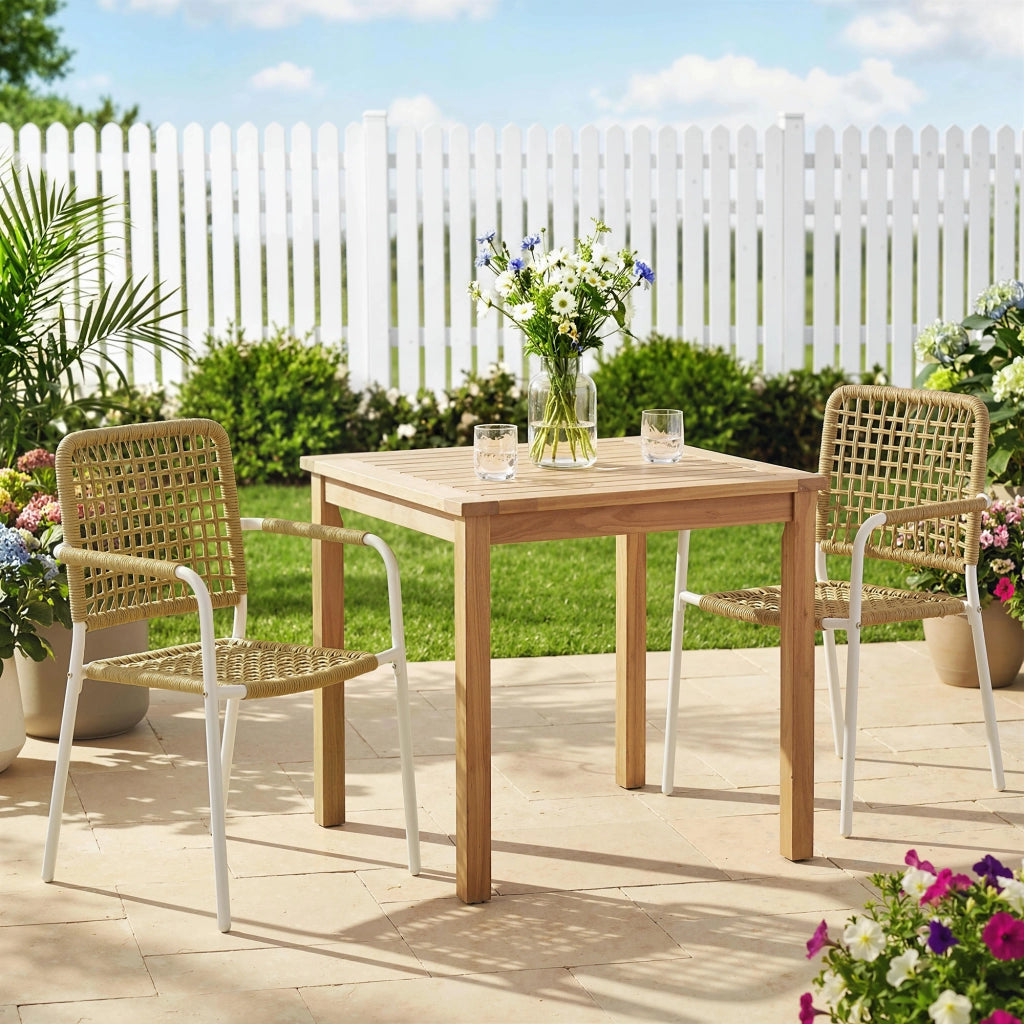 Sedie da Giardino Impilabili in Polyrattan con Braccioli e Schienale ¨C Xylo ¨C Giallo 55x57x82cm Set 2 Pezzi