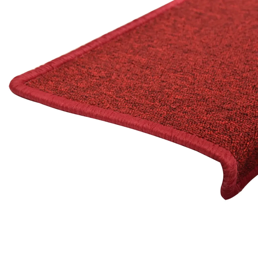 Tappetini per scale 15 pz 65x21x4 cm Rossi rettangolare 134572