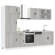 Set Mobili da Cucina 8 pz Kalmar Grigio Sonoma in Truciolato 3314817