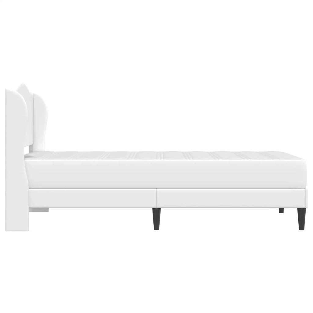 Struttura del letto con testiera-Giroletto Bianco 80 x 200 cm Similpelle 869858