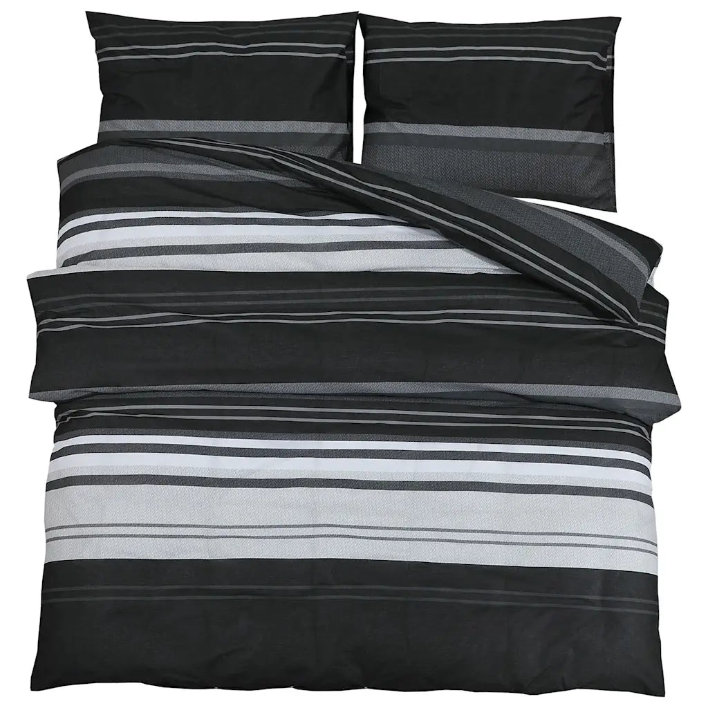 Set Copripiumino Nero e Bianco 140x200 cm in Cotone CFW3361626