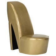 Poltrona | Sedia Relax a Forma di Scarpa con Tacco in Similpelle Oro