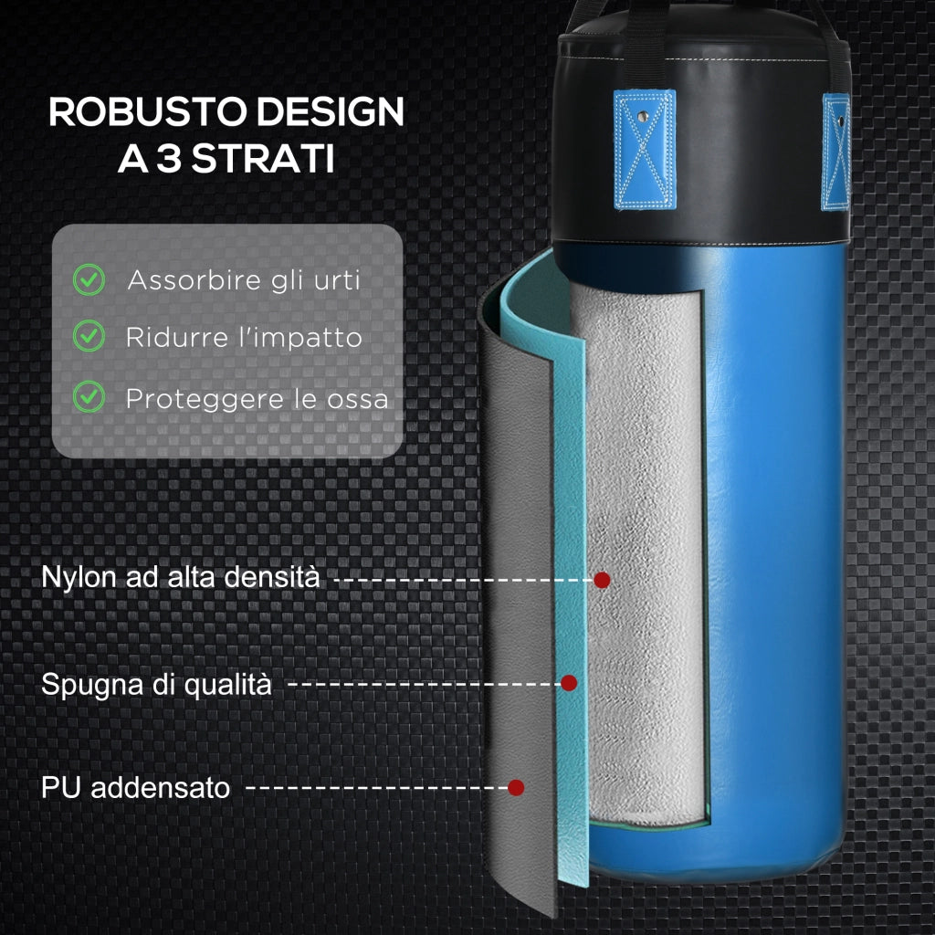 Set Sacco da Boxe con Guantoni ¨C Minimal ¨C Blu