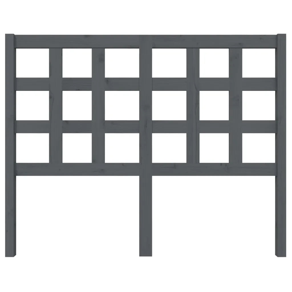 Testiera | Testata per Letto Grigia 125,5x4x100 cm Legno Massello di Pino