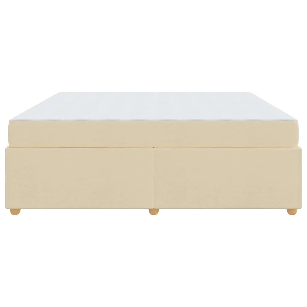 Struttura del letto con materasso Crema 200 x 200 cm Tessuto 3399382