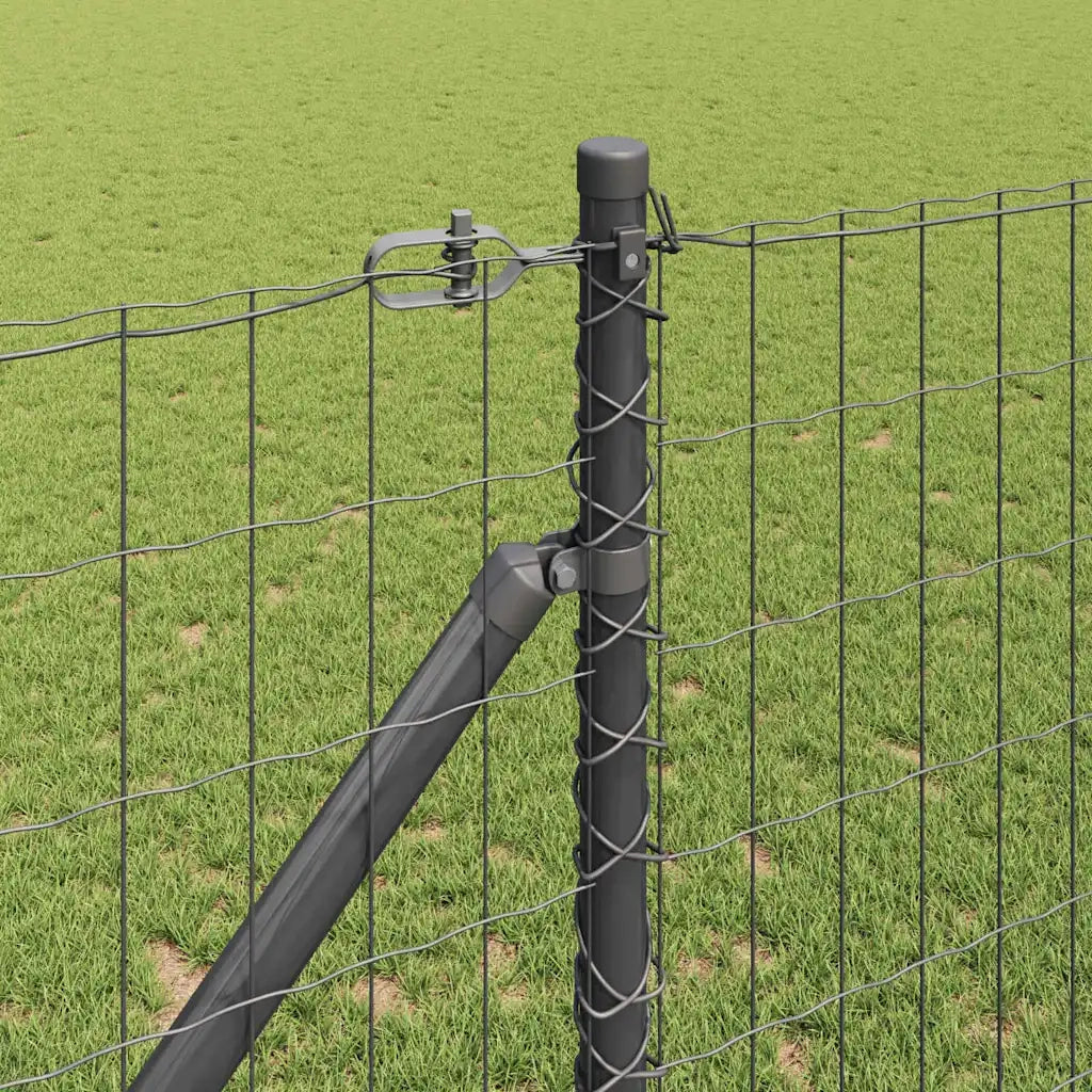 Recinzione con Posto Grigio 1,2 x 25 m Acciaio e PVC