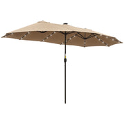Ombrellone Doppio da Giardino con 48 Luci LED ¨C Xylo ¨C 4.5m Beige