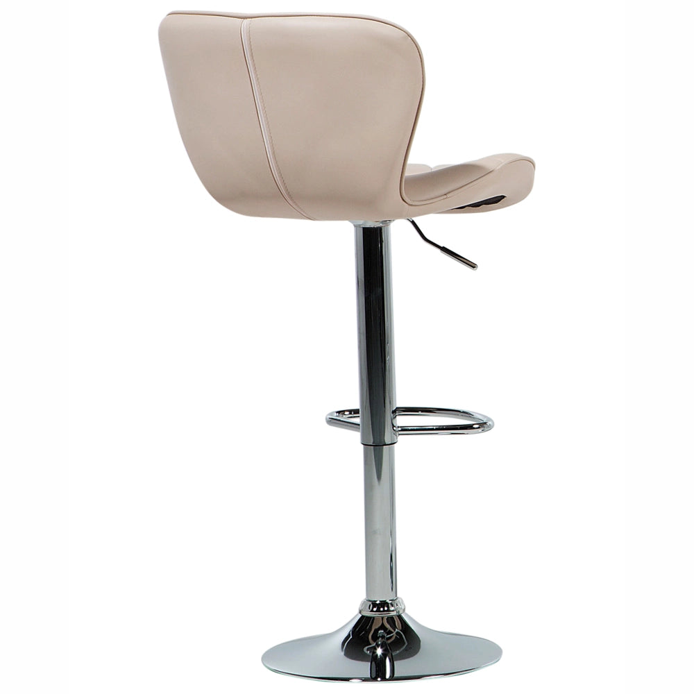 Set di 2 sgabelli da bar in ecopelle beige girevoli regolabili in altezza sedia da bar moderna da cucina