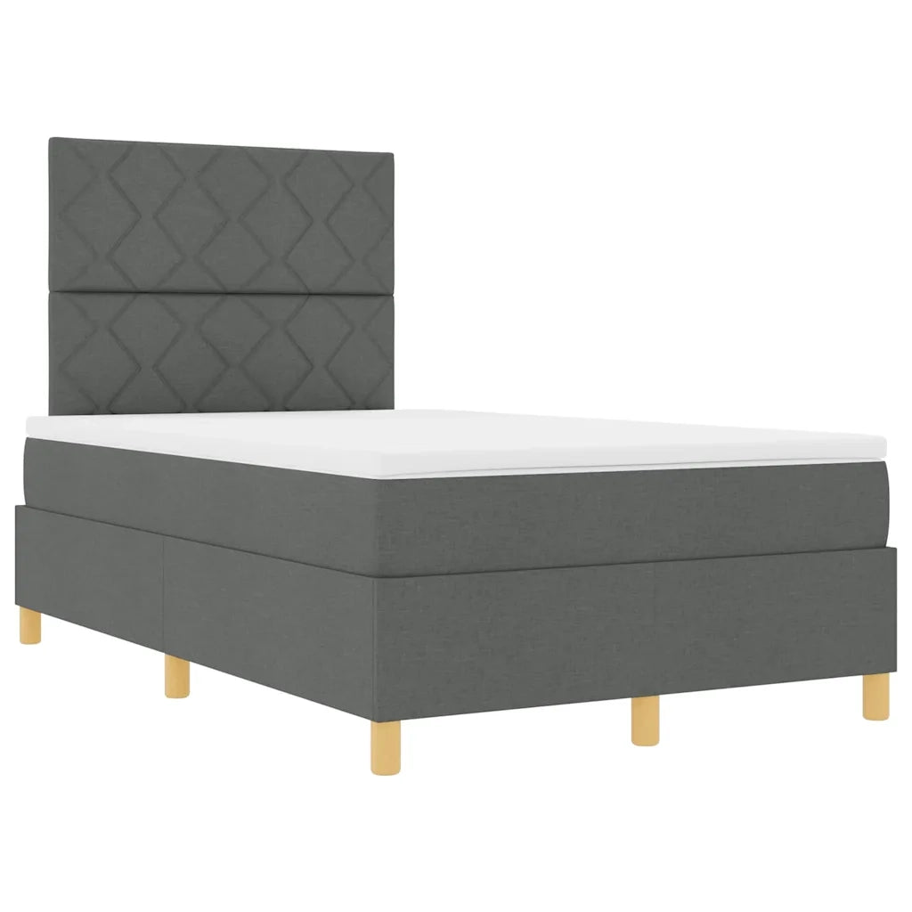 Letto a Sorgente LED Grigio scuro 120 x 190 cm Tessuto 3343160