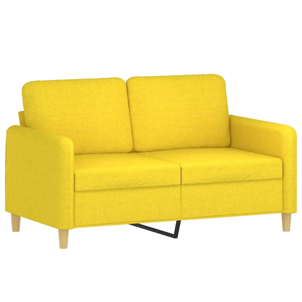 Set di Divani 4 pz con Cuscini Giallo Chiaro in Tessuto 3202083
