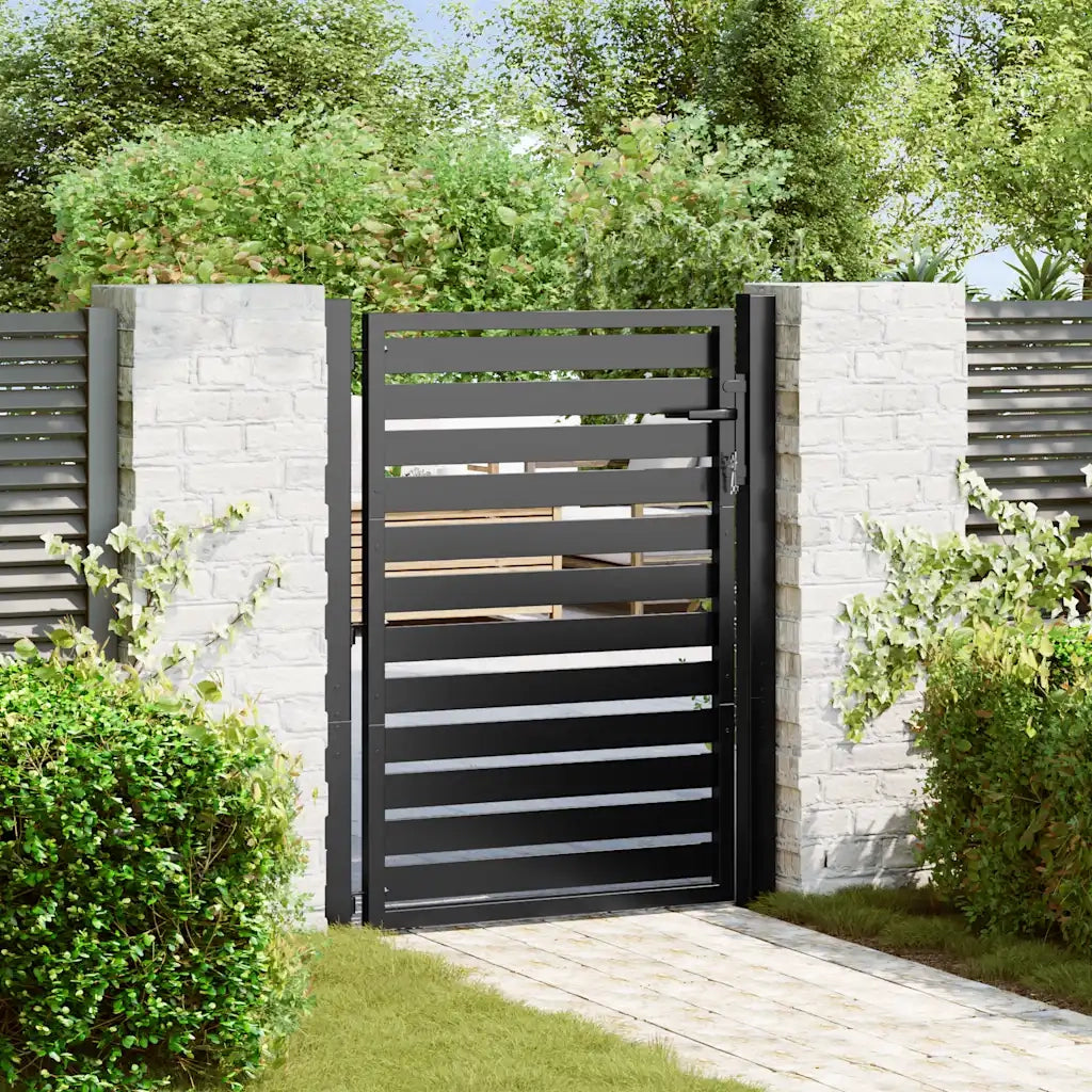 Cancello da Giardino con Serratura Nero 100x120 cm in Alluminio CFW6404138