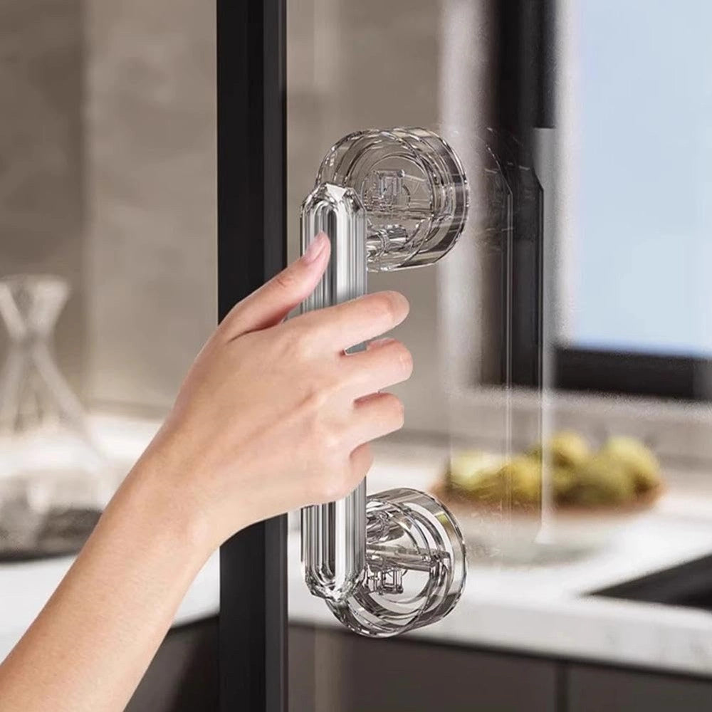 Trade Shop - Maniglia Per Porta Finestre A Ventosa Diamantata Resistente Impermeabile Rimovibile -