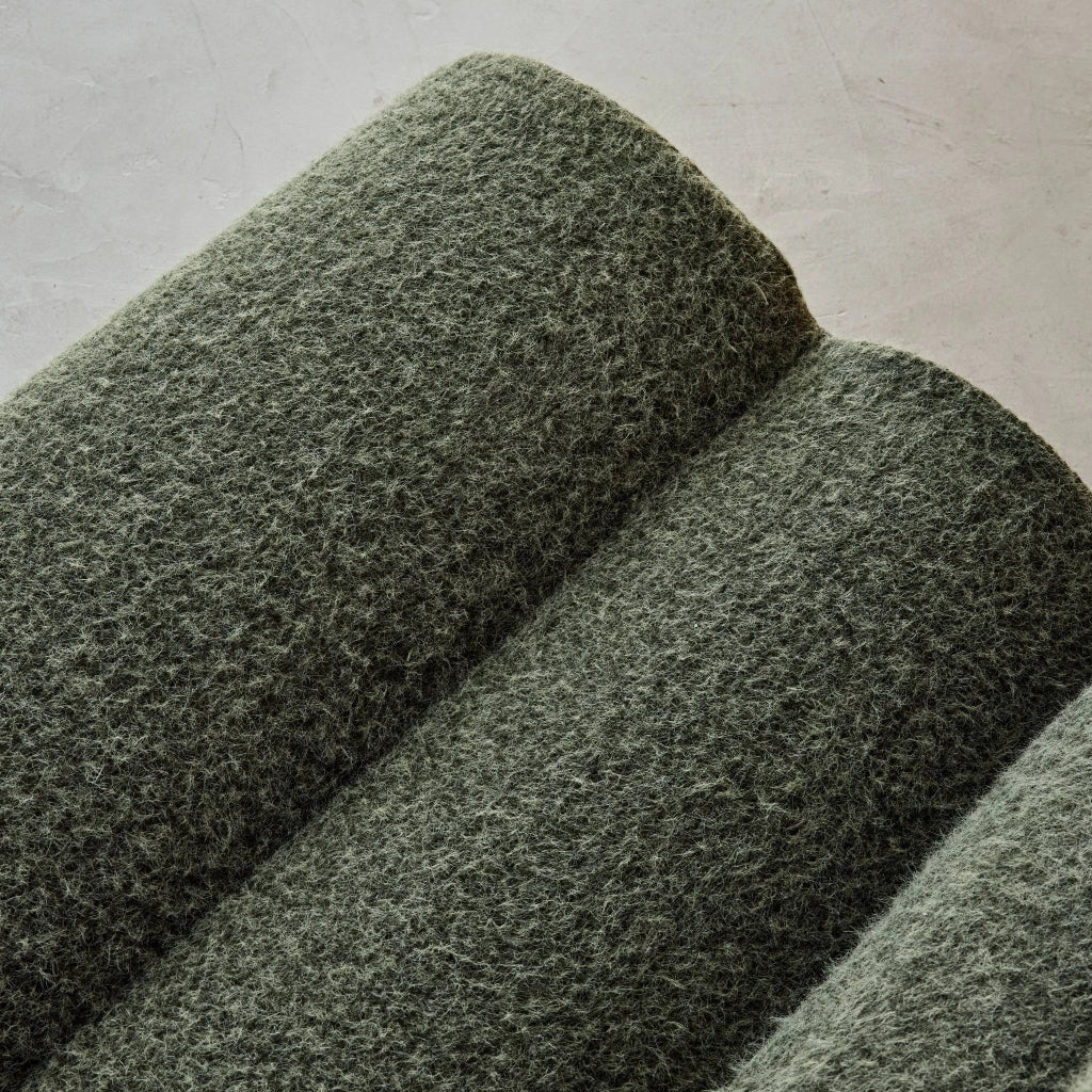 Poltrona effetto alpaca, 1 posto, verde kaki