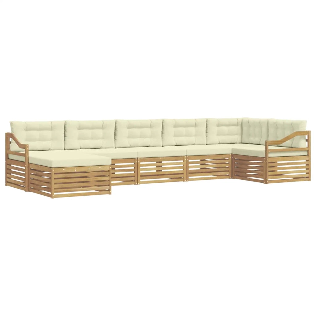 Set di divani da esterno 7 pz Bianco e Crema 3390860
