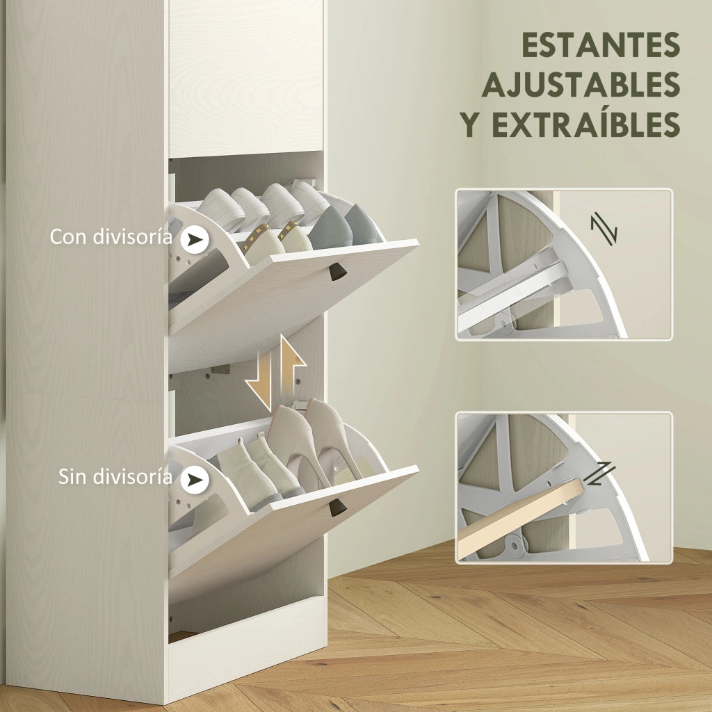 Cassettiera 3 ante con ripiani regolabili ¨C zephmum ¨C Bianco 47x28x115 cm