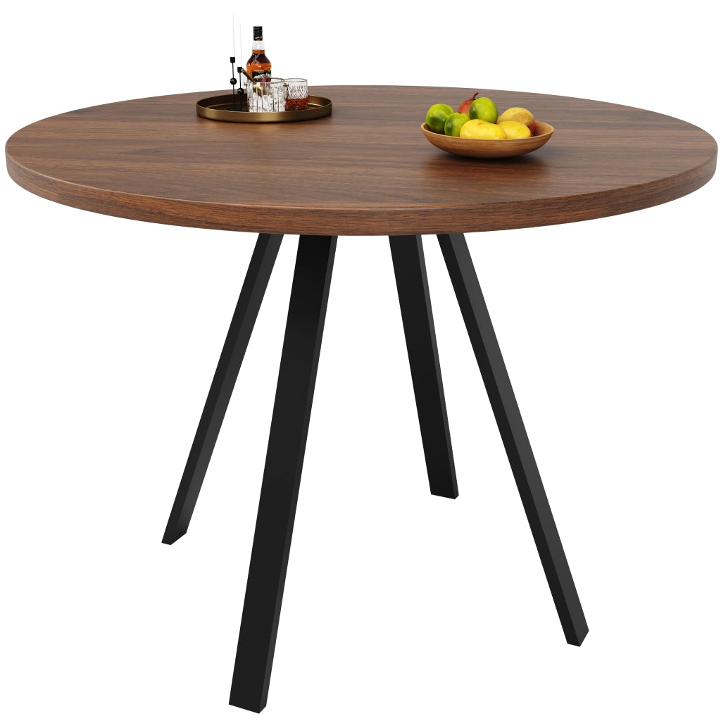 Tavolo da pranzo rotondo (80¡Á80¡Á75 cm), tavolo da cucina, tavolino rotondo per 4 persone, adatto per sala da pranzo, soggiorno, gambe in metallo, pian