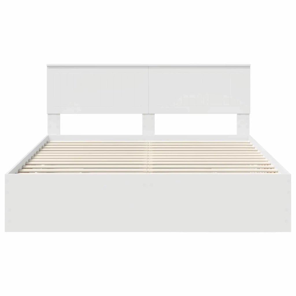 Struttura del letto-Giroletto-Rete del Letto Bianco 160 x 200 cm Legno Ingegnerizzato 224682