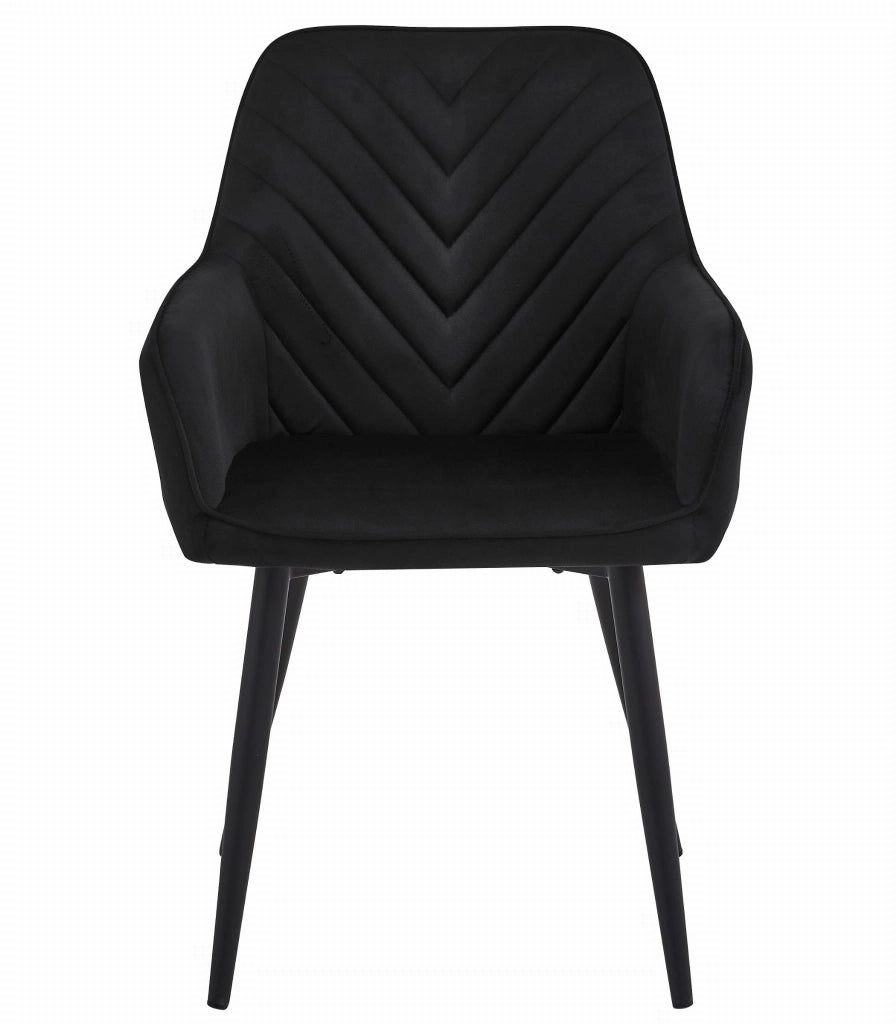Sedie da pranzo Valora WAAV - Velluto nero con gambe nere x2