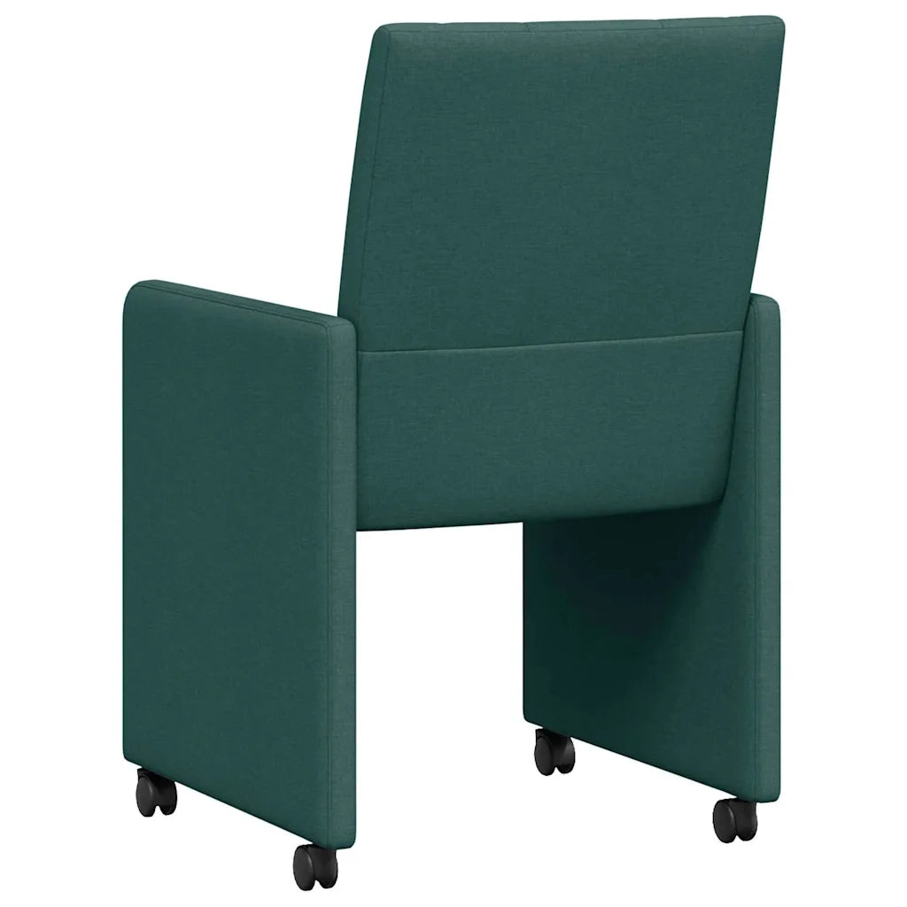 Sedie da Pranzo con Ruote 2 pcs Verde scuro 58 x 65 x 94 cm 42017834