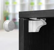 Sicurezza per bambini, protezione per bambini, chiusura magnetica per armadi e cassetti, sicurezza per bambini invisibile per armadi e cassetti, adesivo, senza perforazione o attrezzi (4 serrature e 1 chiave)