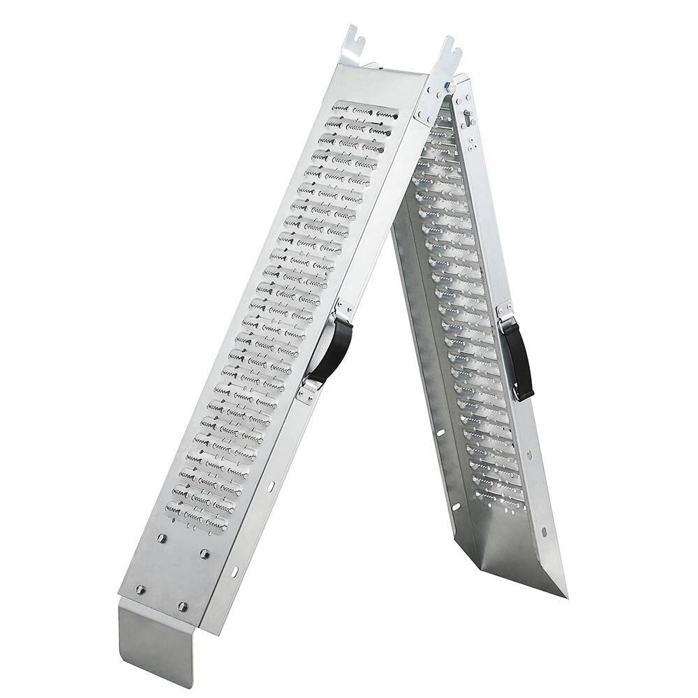 Coppia Rampe di Carico pieghevoli Pedana Antiscivolo 180cm Trattorino Quad Moto