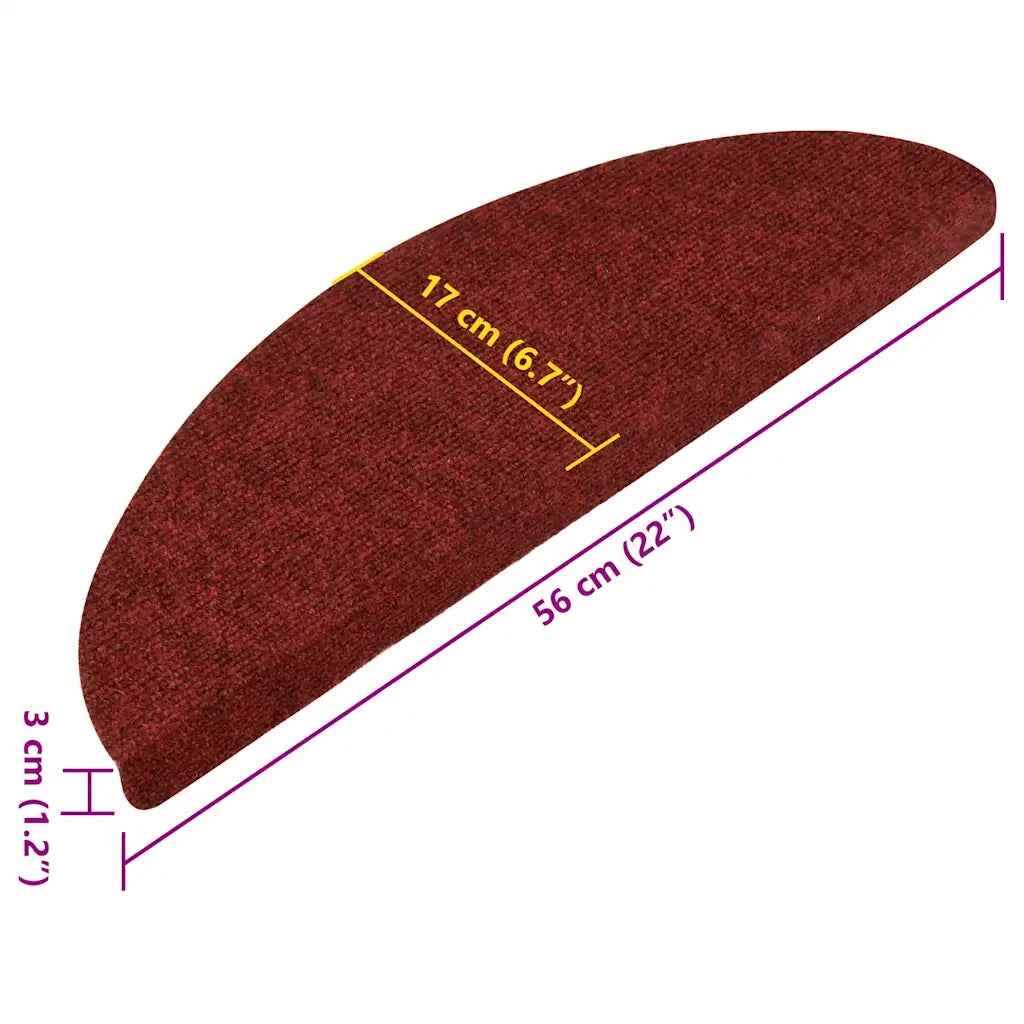 Tappetini Autoadesivi per Scale 30 pz | Gradini per Scale Rossi 56x17x3 cm