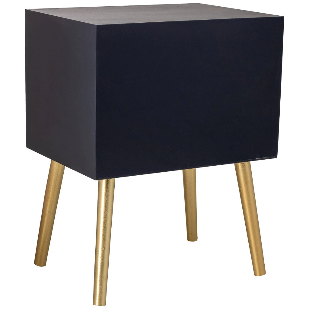 Comodino in legno nero 50x38x73h cm