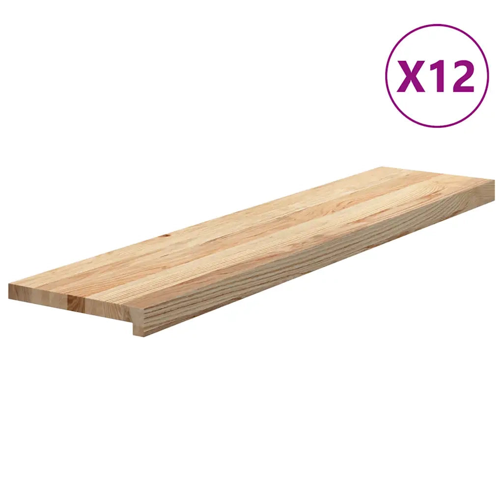 Gradini 12 pz 110x30x2 cm in Rovere Massello Non Trattato 3282927
