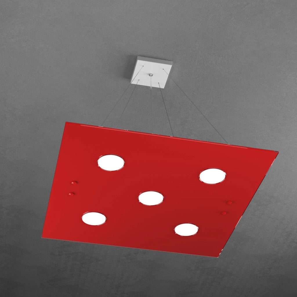 PATH SOSPENSIONE 5 LUCI ROSSO 1141-S5-RO