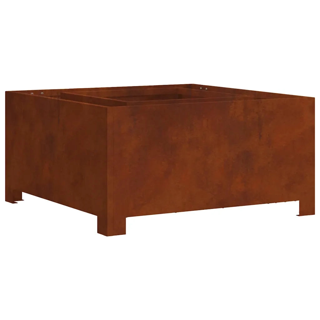 Focolare-Stufa-Camino Marrone 80 x 80 x 40 cm acciaio corten 657249
