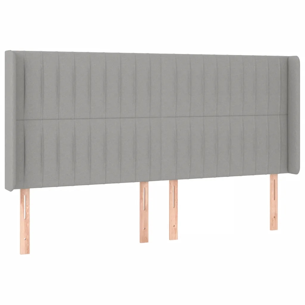 Testiera a LED-Testata con LED Grigio Chiaro 163x16x118/128 cm in Tessuto 696847