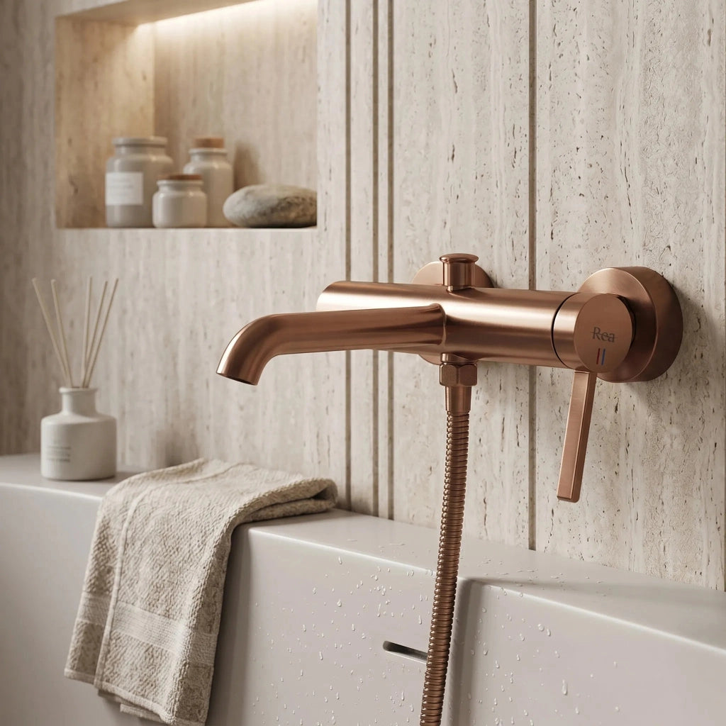 Rubinetto Da Vasca Rea Rivo Brush Copper