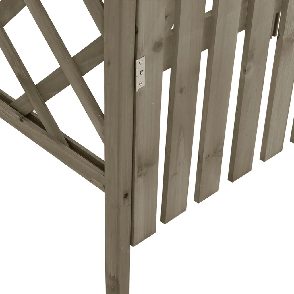 Pergolato con Cancello 116x40x204 cm Grigio in Legno di Abete CFW2330785