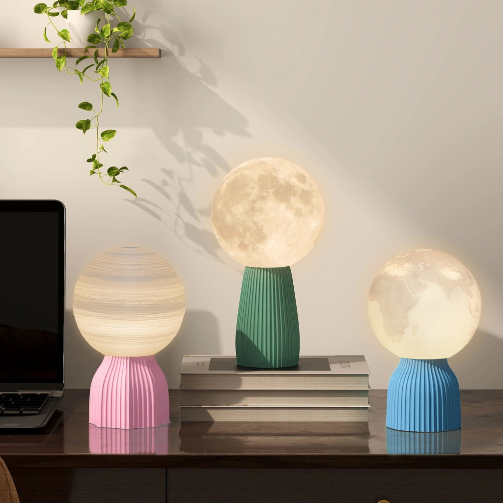 Lampada da Comodino 3D LED ¨C Minimal ¨C Bianco