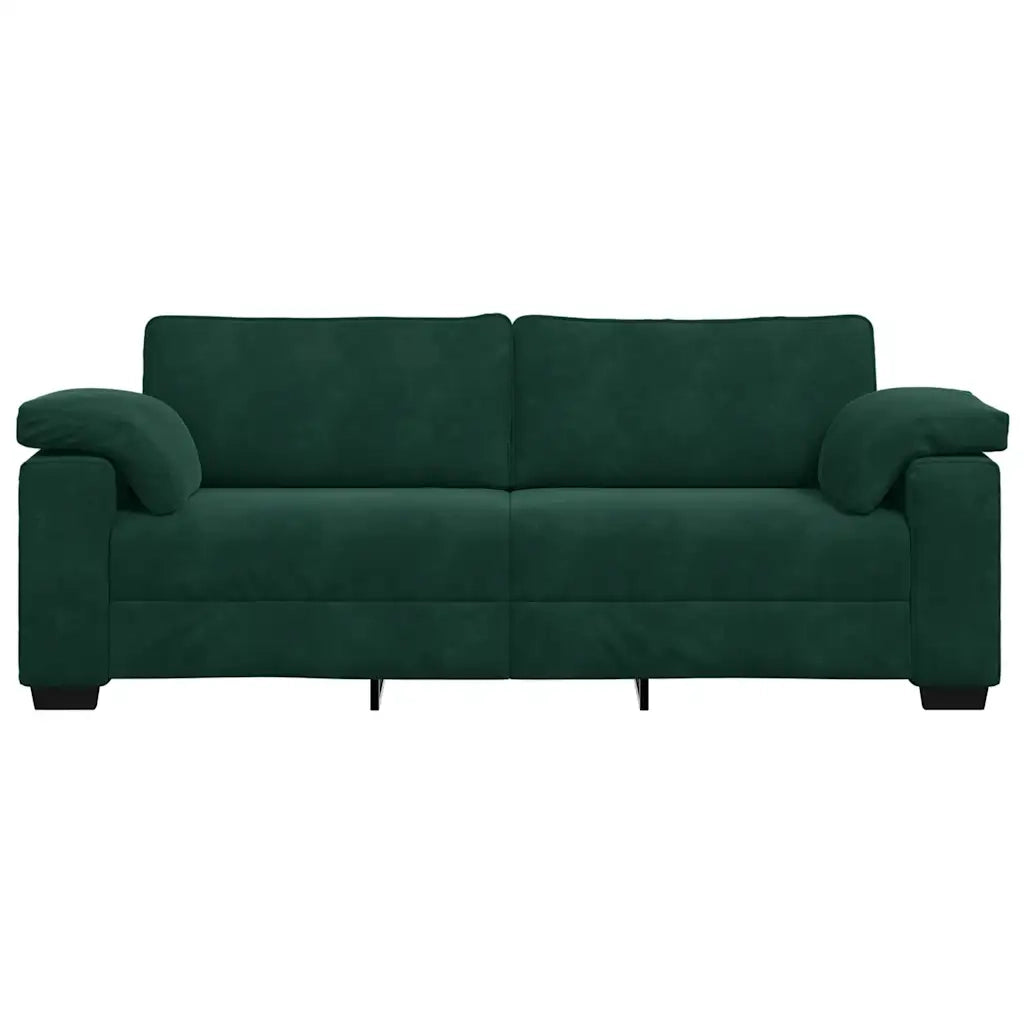 Divano a 3 Posti Verde Scuro 220x77x82 cm in Velluto 4105279