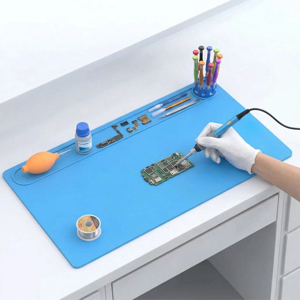 Tappetino Antistatica ESD per Saldatura 825x370 mm – Resistente 500°C | Silicone Organico, Organizer
