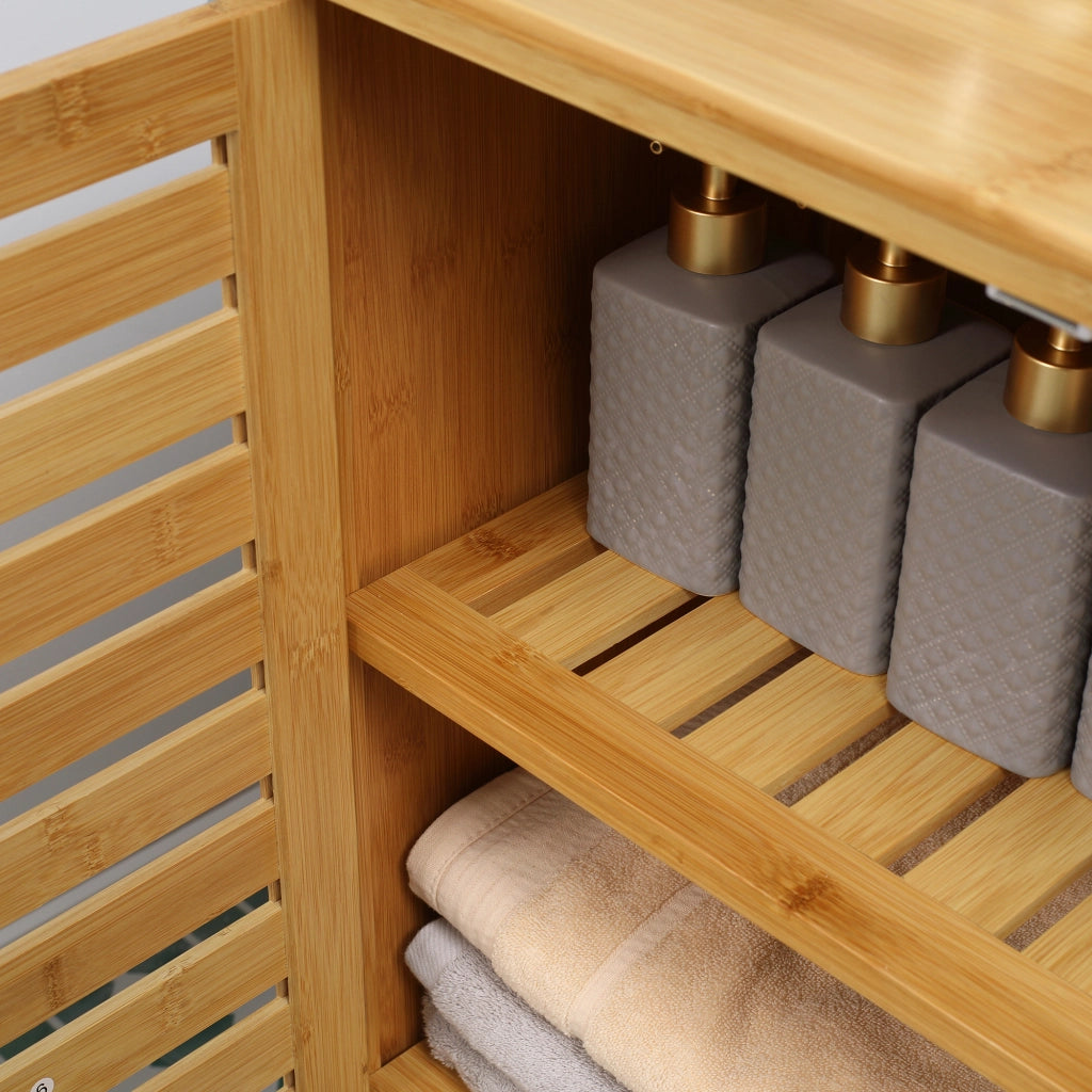 ARMADIO BAGNO 68x32x86 cm Bambù Naturale