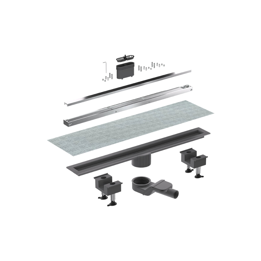 CANALETTA DOCCIA CANALISSIMA ALLUMINIO ORIZZONTALE KIT- L. 70 cm- BONOM- pezzi 1
