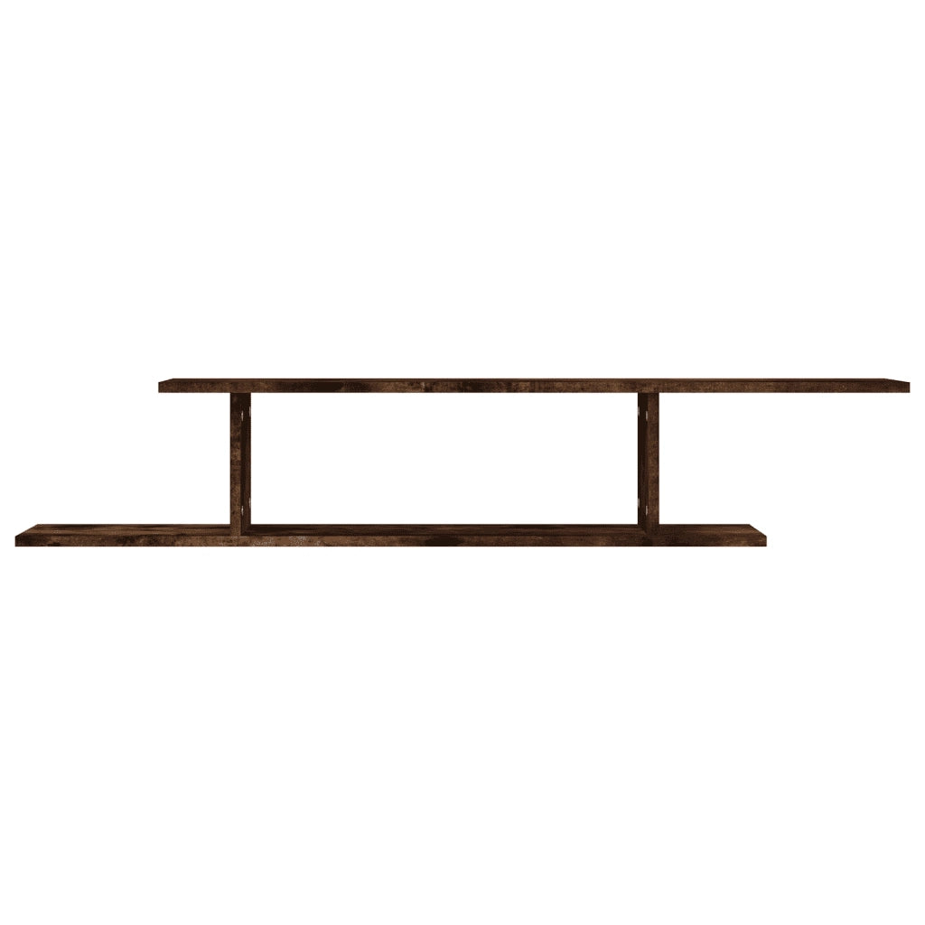 Scaffale TV a Parete Rovere Fumo 125x18x23 cm Legno Multistrato 815876