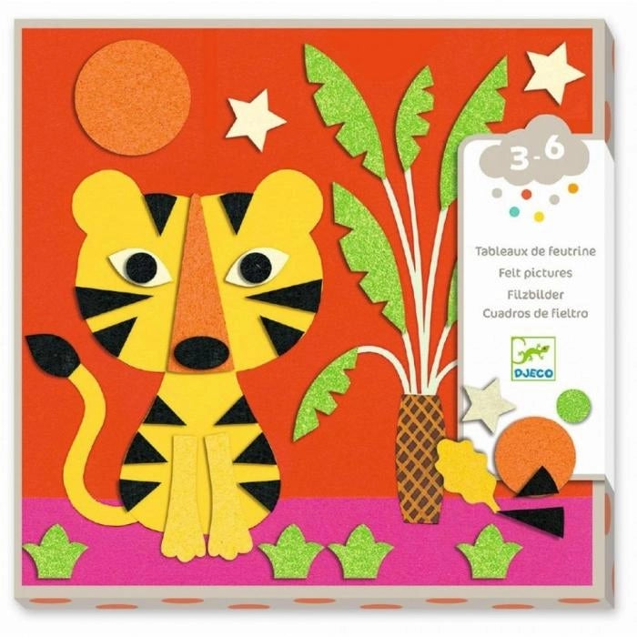 Gioco creativo,Dolce Natura,quadri in panno da comporre con animaletti teneri e colorati,Djeco,Eta 3-6 anni